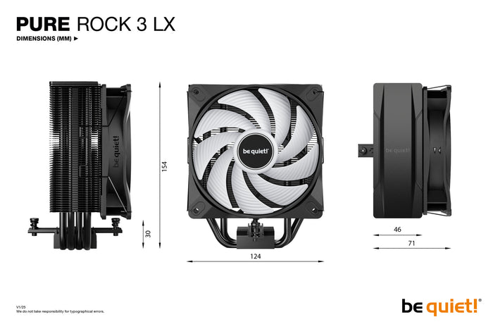 be quiet! Pure Rock 3 LX Processor Air cooler 12 cm Black 1 pc(s)