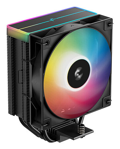 DeepCool AG400 Black ARGB V2 CPU Air Cooler, 120mm PWM Fan, 4 Direct Touch Heat Pipes, Addressable RGB, LGA1851/1700/1200, AM5/AM4 Compatible, High-Performance Single Tower Cooler