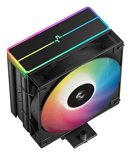 DeepCool AG400 Black ARGB V2 CPU Air Cooler, 120mm PWM Fan, 4 Direct Touch Heat Pipes, Addressable RGB, LGA1851/1700/1200, AM5/AM4 Compatible, High-Performance Single Tower Cooler