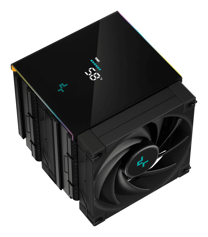 DeepCool AK620 Digital CPU Cooler, Black, 2x 120mm Fan, Dual Tower, ARGB, 6x Direct Touch Copper Heatpipes, Intel/AMD