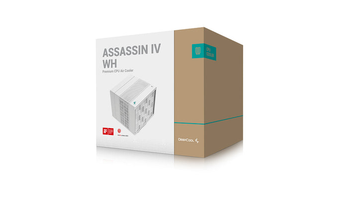 DeepCool ASSASSIN IV Universal Socket 140mm PWM 1400RPM Fan CPU Cooler, White, armed with seven heat pipes and newly designed 120 and 140mm FDB fans
