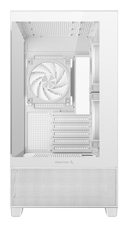 DeepCool CG380 3F Micro-ATX Gaming Case White  Panoramic Tempered Glass Side Panel, Mesh Airflow Front, 3 Pre-Installed ARGB Fans, USB-C & USB-A Front I/O, Spacious SFF/mATX/ITX Build Support
