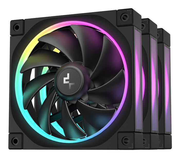 DeepCool FL12 120mm PWM 3 Pack Fan - High Performance, Low Noise, Fluid Dynamic Bearing, 36 ARGB LEDs, 500-2150 RPM, 55 CFM Airflow, 4-Pin PWM Control