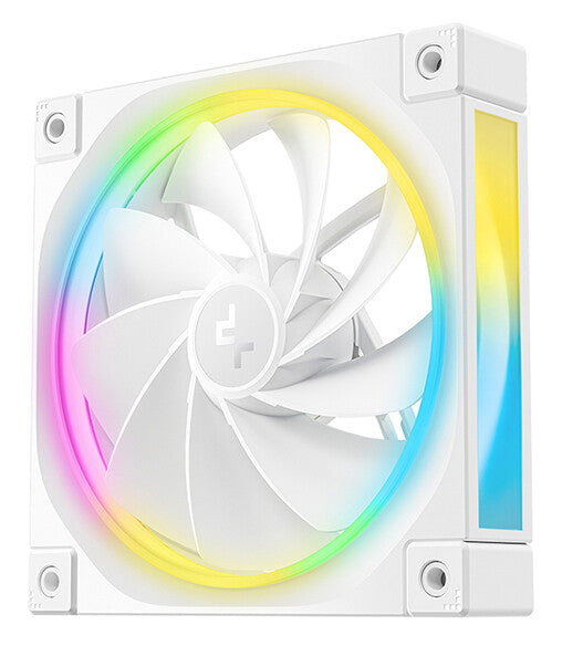 DeepCool FL12 120mm PWM 3 Pack Reverse White Fan - High Performance, Low Noise, Fluid Dynamic Bearing, 36 ARGB LEDs, 500-2150 RPM, 55 CFM Airflow, 4-Pin PWM Control