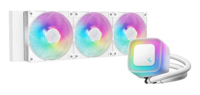 DeepCool LE360 V2 White 360mm Liquid CPU Cooler, Triple 120mm ARGB Fans, Anti-Leak Tech, Quiet High-Performance Pump, Compatible with Intel & AMD Sockets