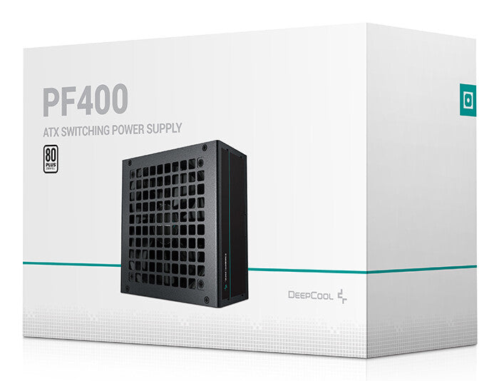 DeepCool PF400 80 PLUS Standard Power Supply 400W, Silent Hydraulic Bearing Fan, Reliable Protection, Flat Black Cables, 85% Efficiency