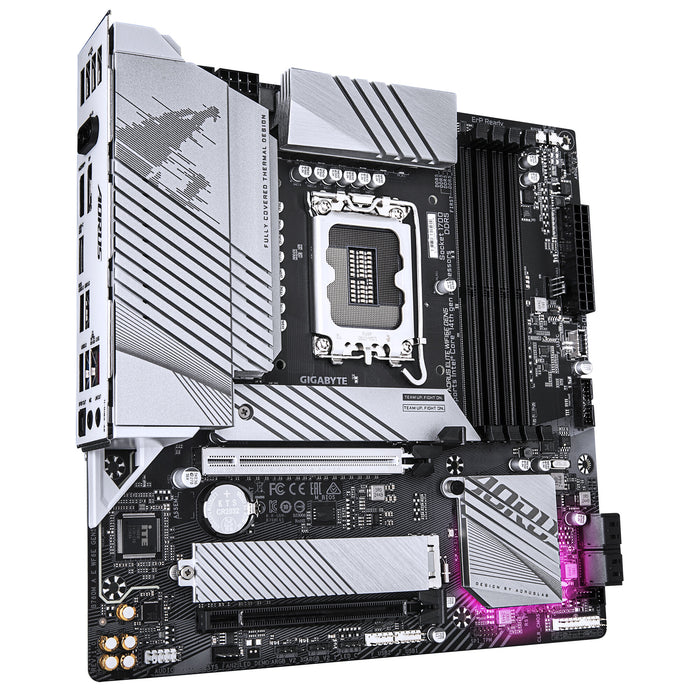 GIGABYTE B760M AORUS ELITE WIFI6E GEN5 Motherboard - Supports 14th Gen. Intel Core CPUs, 12+1+1 phases VRM, up to 5600MHz DDR5, 2xPCIe 4.0 M.2, Wi-Fi 6E, 2.5 GbE LAN, USB 3.2 Gen 2x2