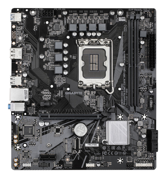 GIGABYTE H610M D3W DDR4 Motherboard - Supports 14th Gen. Intel Core CPUs, 5+1+1 phases VRM, up to 3200MHz DDR4, 1xPCIe 3.0 M.2, 1GbE LAN, USB 3.2 Gen 1