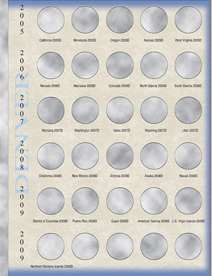 Harris Folder: State Quarters (120 openings) 1999-2009 #2841