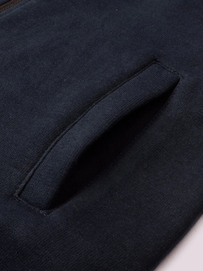 Louis Vicaci Fleece Zipper Tracksuit For Ladies Navy with Yellow Stripe-RT2128