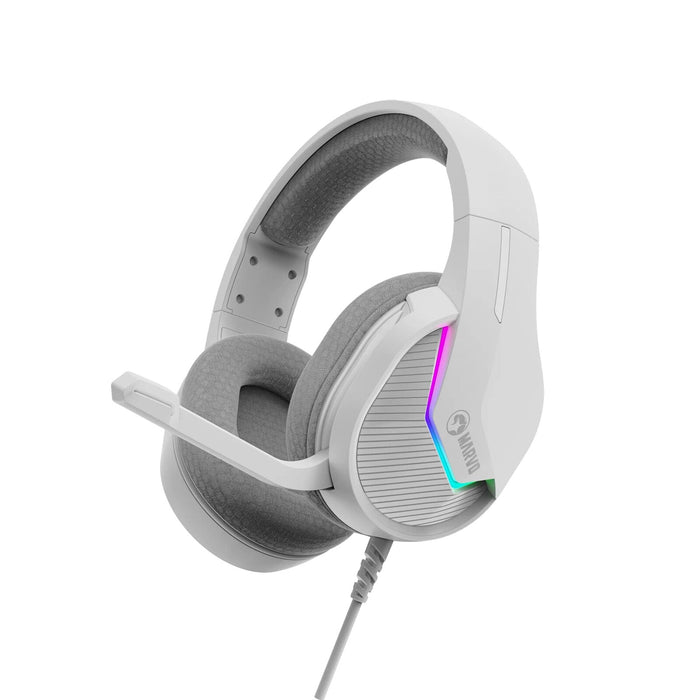 Marvo Scorpion H8618 Tactic 40 USB 2.0 Wired Gaming RGB Headset (White) Head-band
