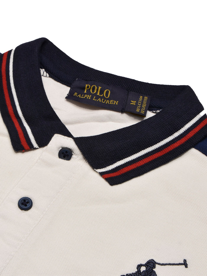 PRL Stylish Pique Summer Polo For Men-Off White with Red-BR13009