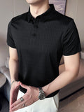 Stylish Spandex Dry Polo Shirt For Men-Black-BE1342/Rt009