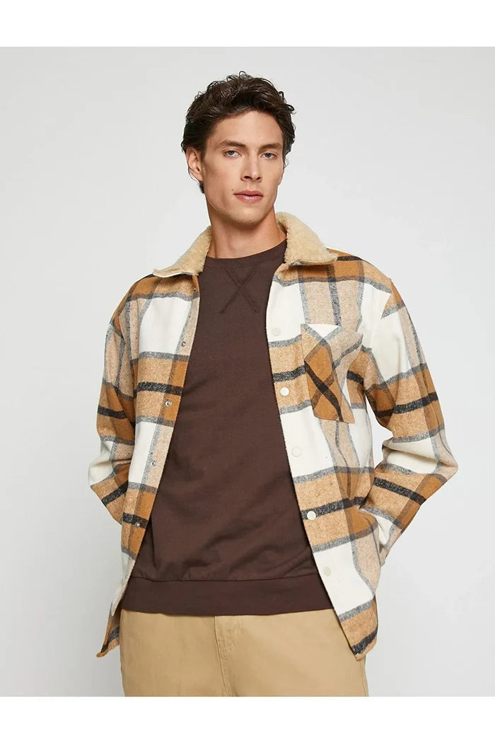 UNICORN Men's jacket checked brown beige S M