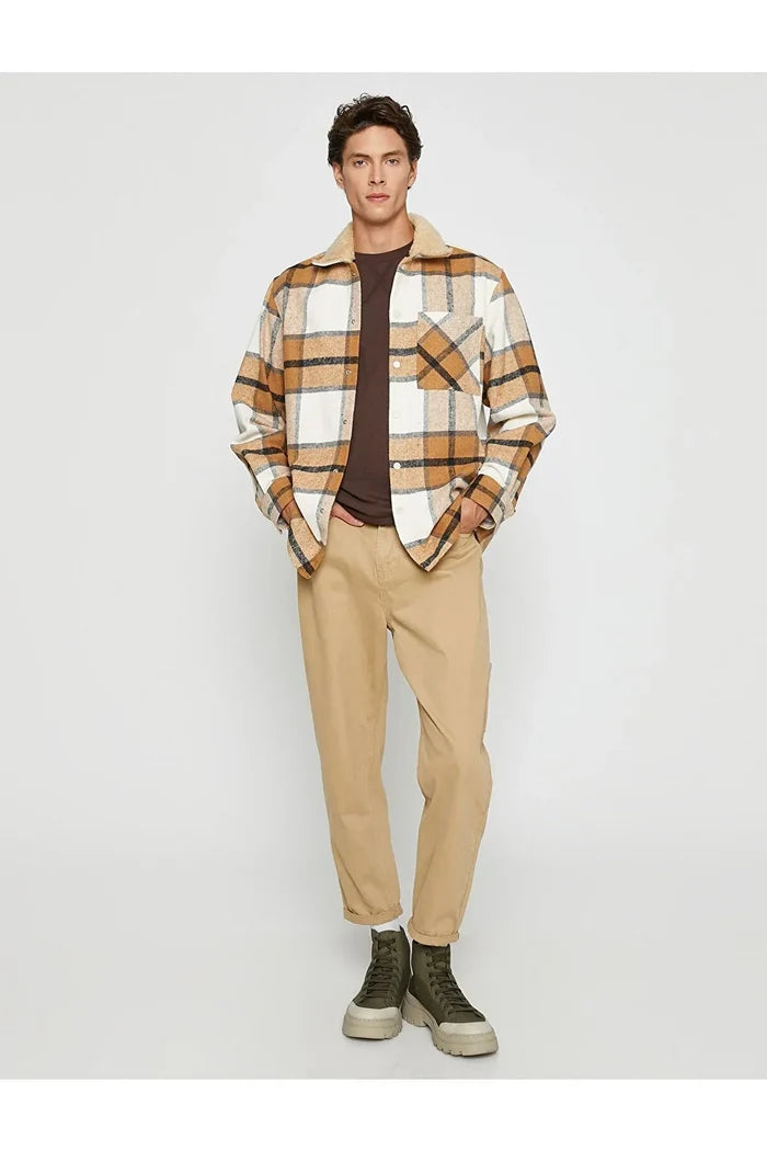 UNICORN Men's jacket checked brown beige S M