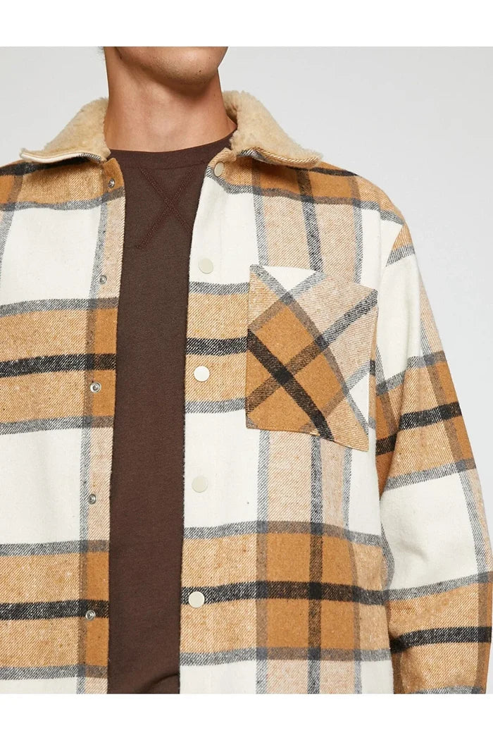 UNICORN Men's jacket checked brown beige S M